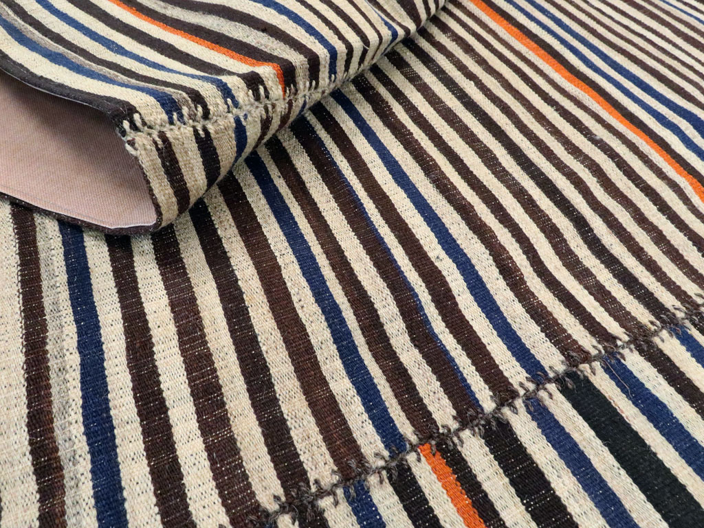 Vintage Persian Flatweave Kilim Square Accent Carpet, No.28421 - Staging