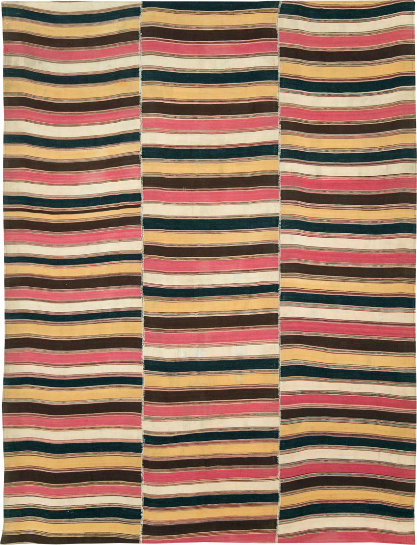 Vintage Persian Flatweave Kilim, No.28422 - Staging