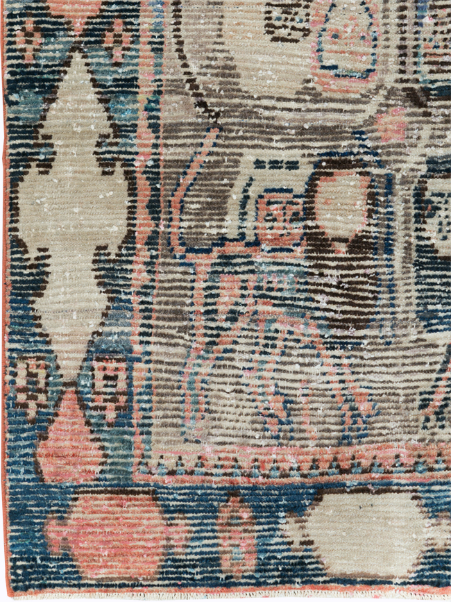 Vintage Persian Pictorial Gabbeh Accent Rug, No.28435 - Staging