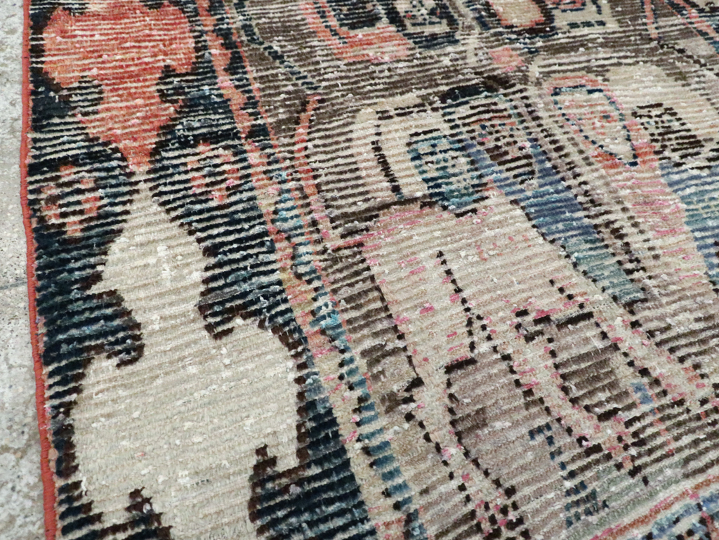 Vintage Persian Pictorial Gabbeh Accent Rug, No.28435 - Staging