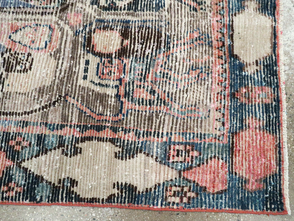 Vintage Persian Pictorial Gabbeh Accent Rug, No.28435 - Staging