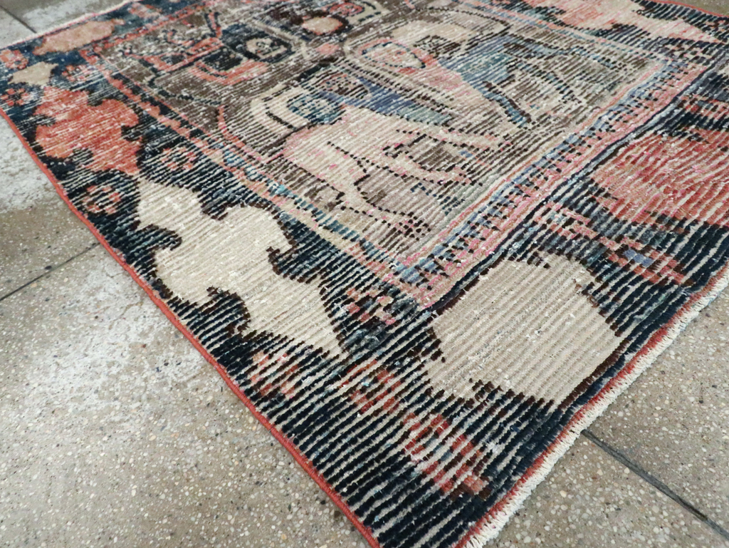 Vintage Persian Pictorial Gabbeh Accent Rug, No.28435 - Staging