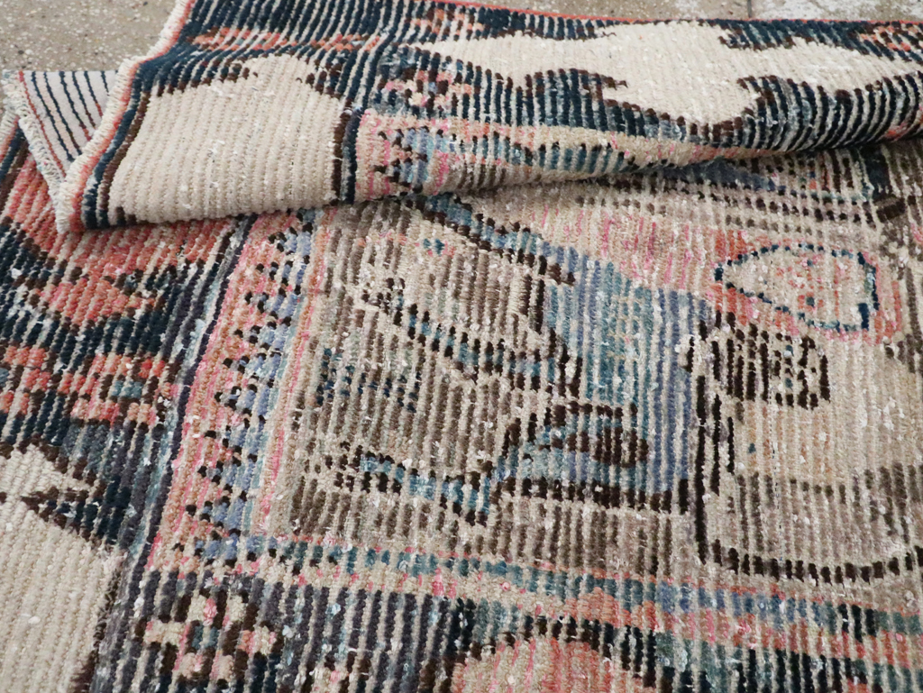 Vintage Persian Pictorial Gabbeh Accent Rug, No.28435 - Staging