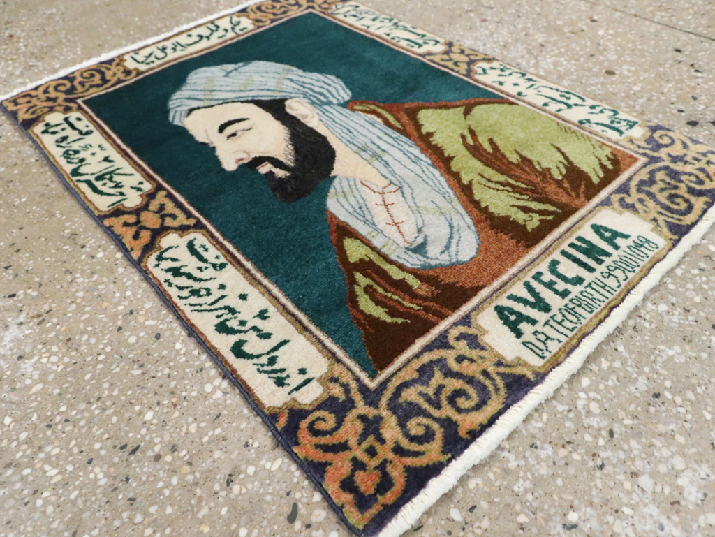 Vintage Persian Tabriz Pictorial Rug (Pair: 1 of 2), No.28442 - Staging