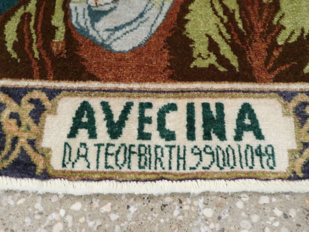 Vintage Persian Tabriz Pictorial Rug (Pair: 1 of 2), No.28442 - Staging