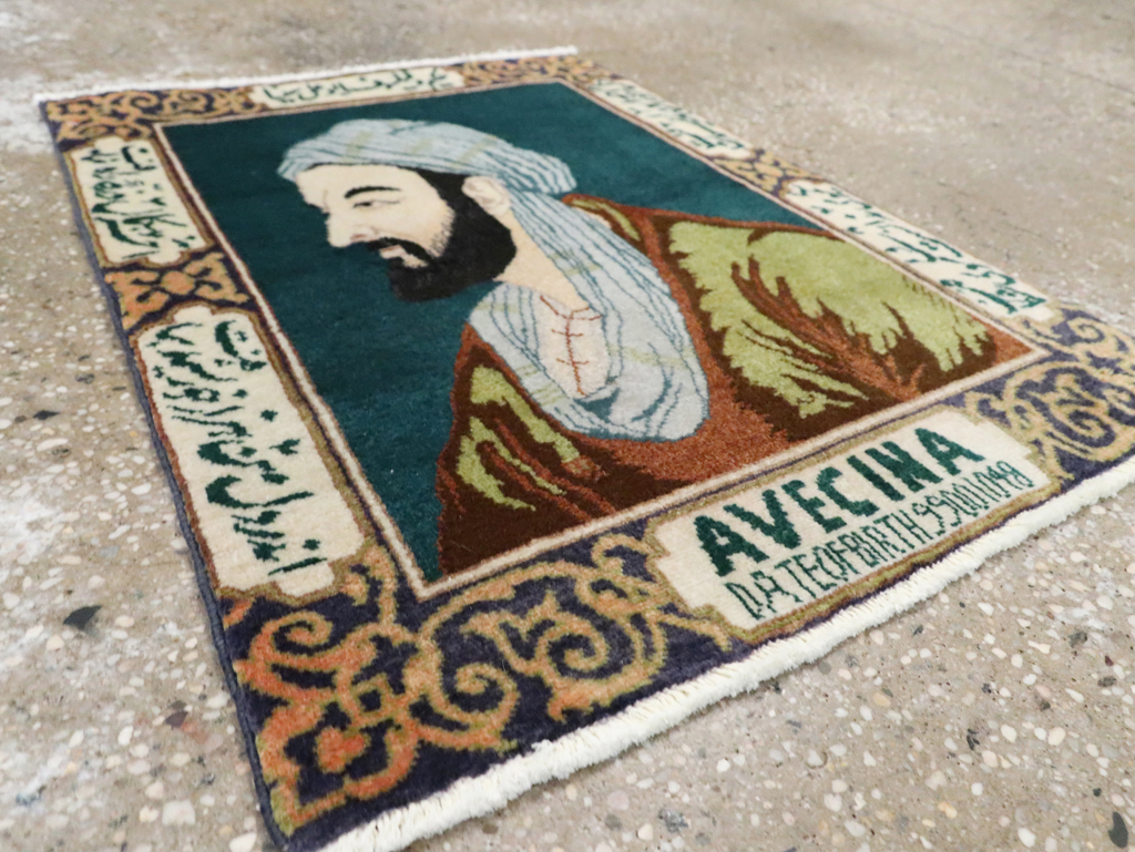 Vintage Persian Tabriz Pictorial Rug (Pair: 2 of 2), No.28443 - Staging