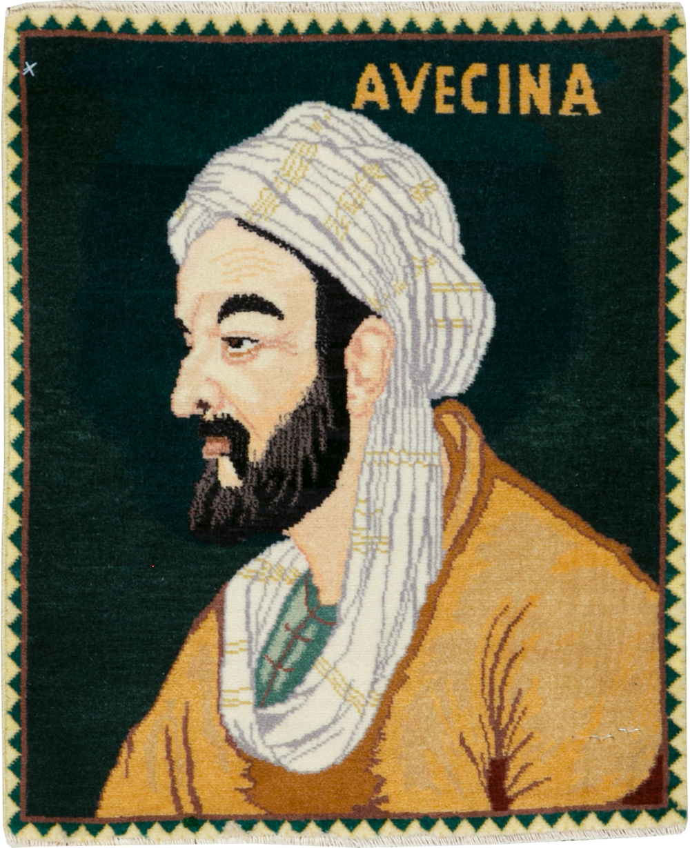 Vintage Persian Tabriz Pictorial Rug, No.28444 - Staging