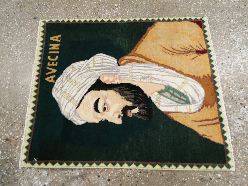 Vintage Persian Tabriz Pictorial Rug, No.28444 - Staging