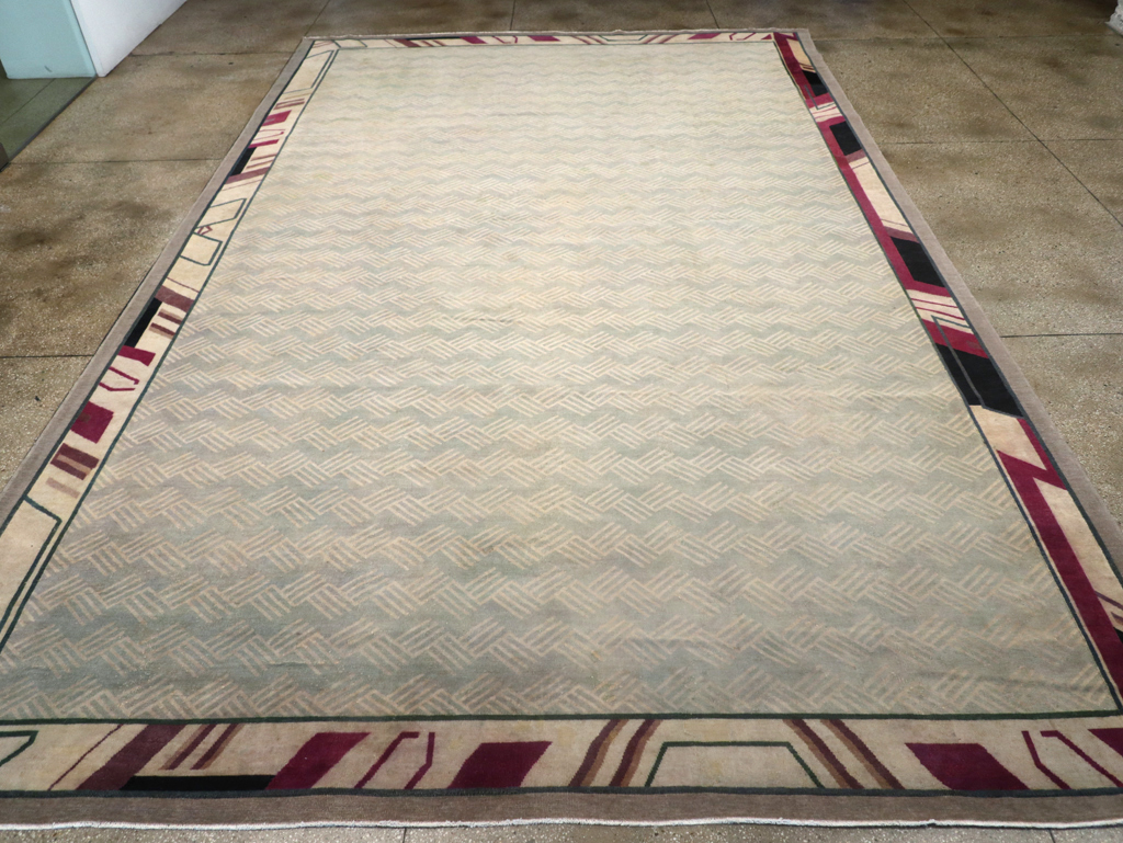 Antique Indian Art Deco Style Large Carpet, No.28449 - Staging