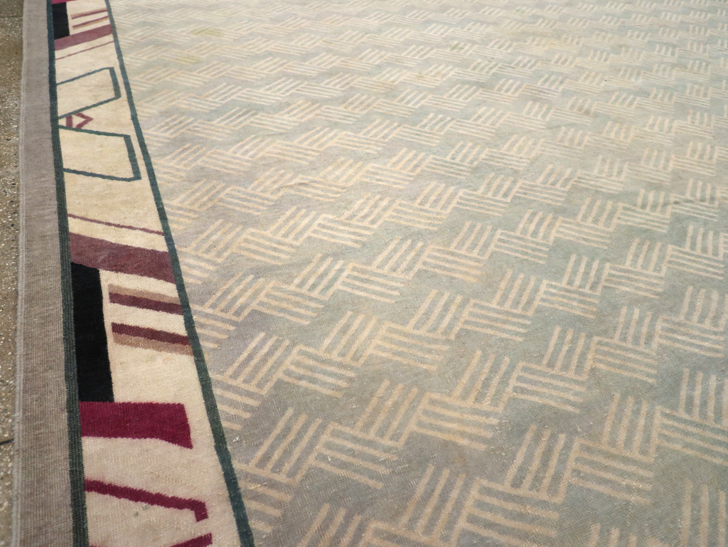 Antique Indian Art Deco Style Large Carpet, No.28449 - Staging