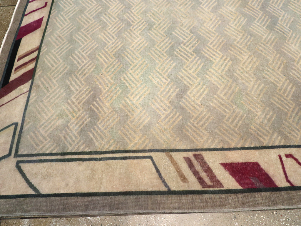 Antique Indian Art Deco Style Large Carpet, No.28449 - Staging