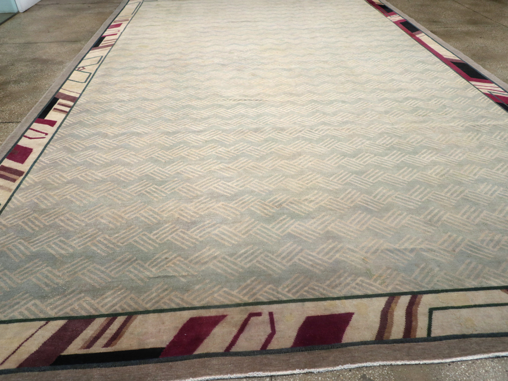 Antique Indian Art Deco Style Large Carpet, No.28449 - Staging