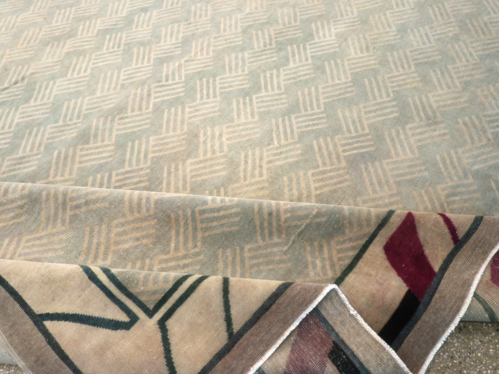 Antique Indian Art Deco Style Large Carpet, No.28449 - Staging