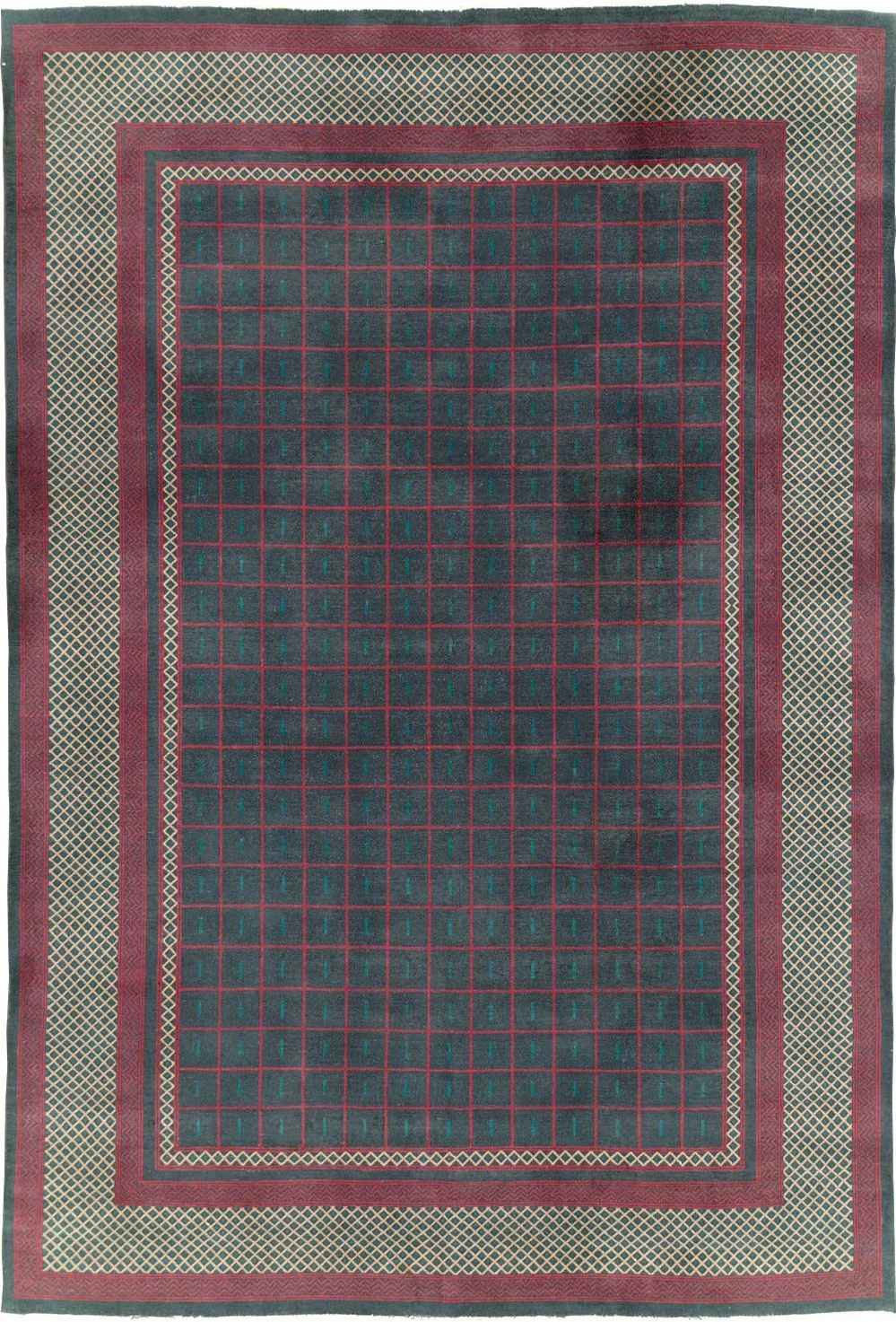 Vintage Indian Lahore Room Size Carpet, No.28450 - Staging