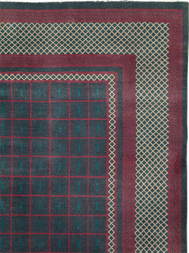 Vintage Indian Lahore Room Size Carpet, No.28450 - Staging