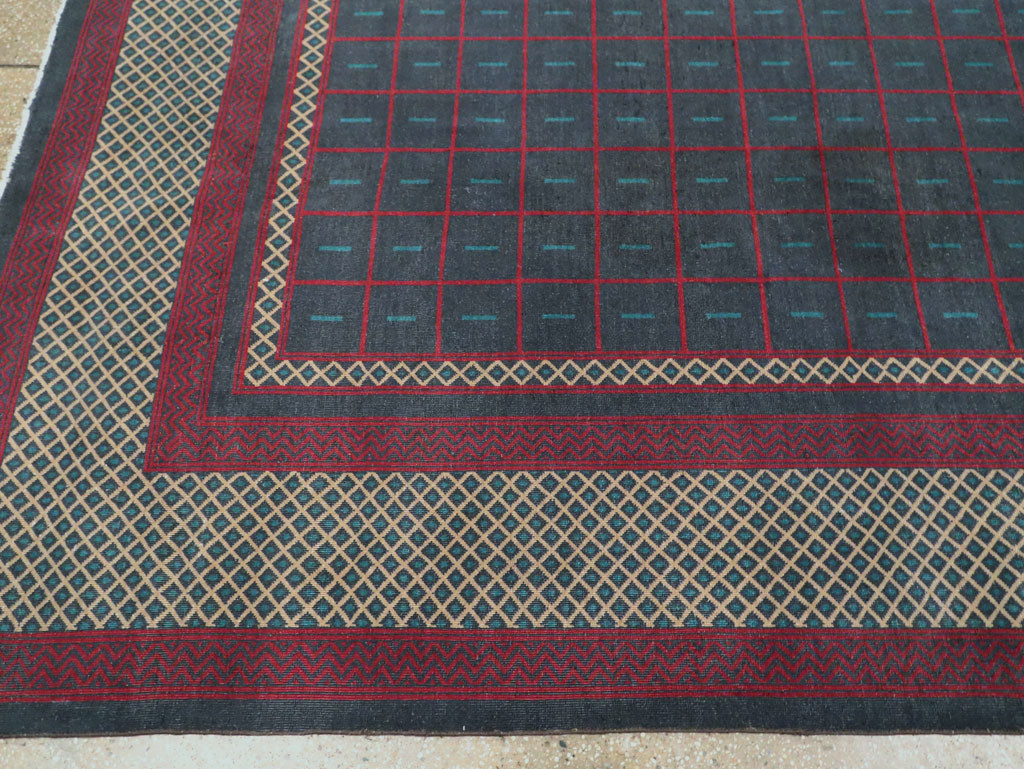 Vintage Indian Lahore Room Size Carpet, No.28450 - Staging