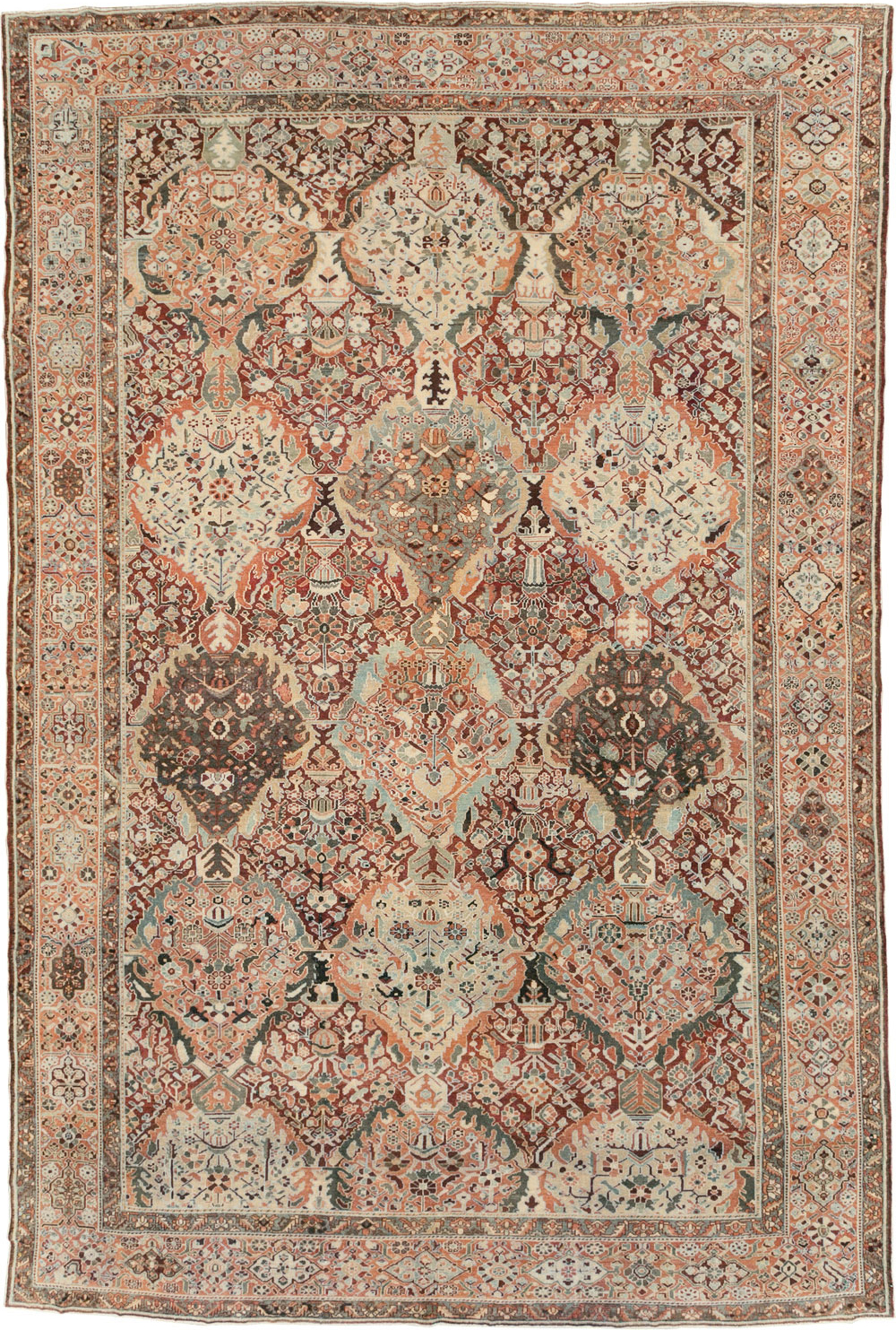 Antique Persian Bakhtiari Oversize Carpet, No.28452 - Staging