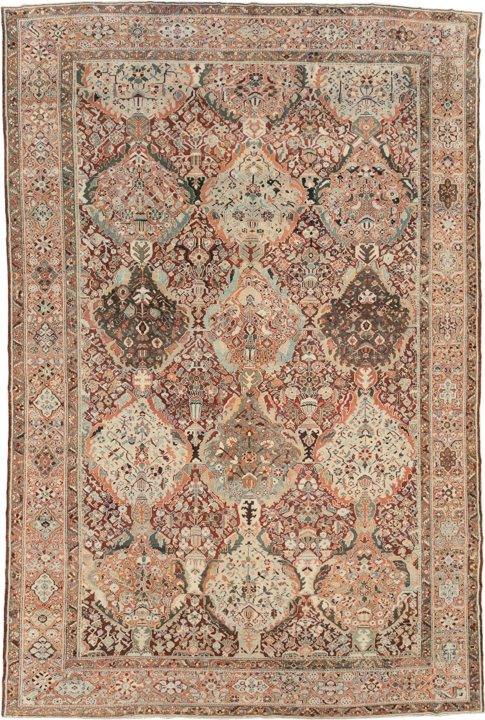 Antique Persian Bakhtiari Oversize Carpet, No.28452 - Staging