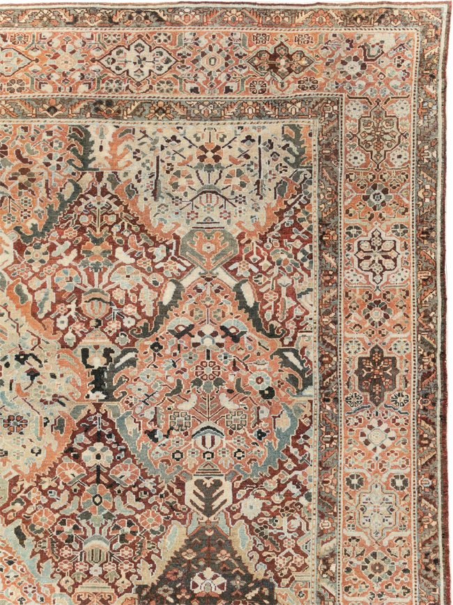 Antique Persian Bakhtiari Oversize Carpet, No.28452 - Staging