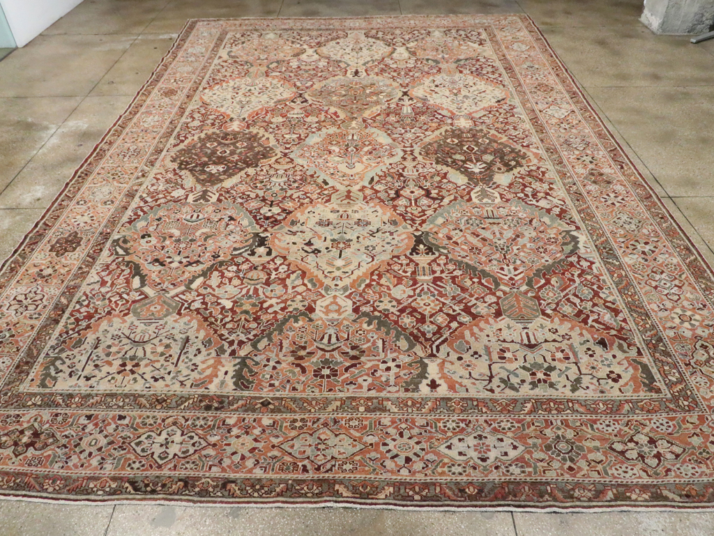 Antique Persian Bakhtiari Oversize Carpet, No.28452 - Staging