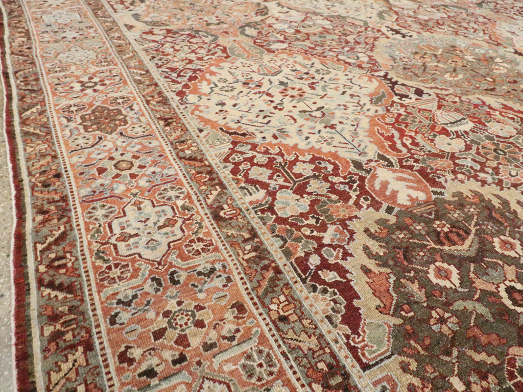 Antique Persian Bakhtiari Oversize Carpet, No.28452 - Staging