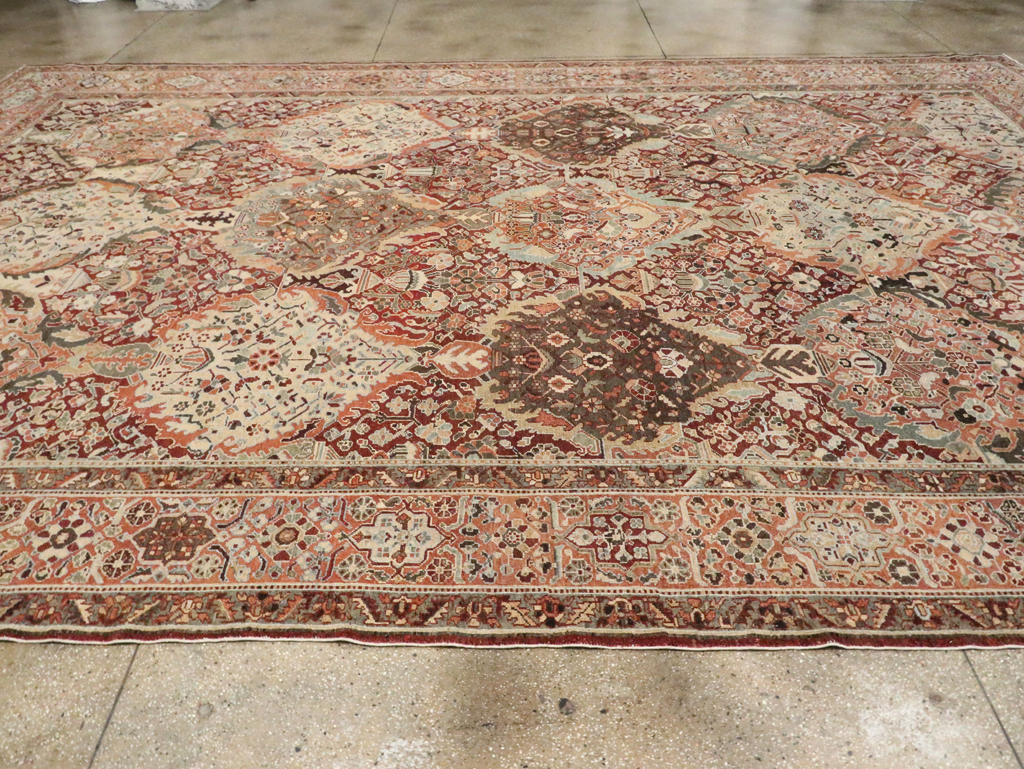 Antique Persian Bakhtiari Oversize Carpet, No.28452 - Staging