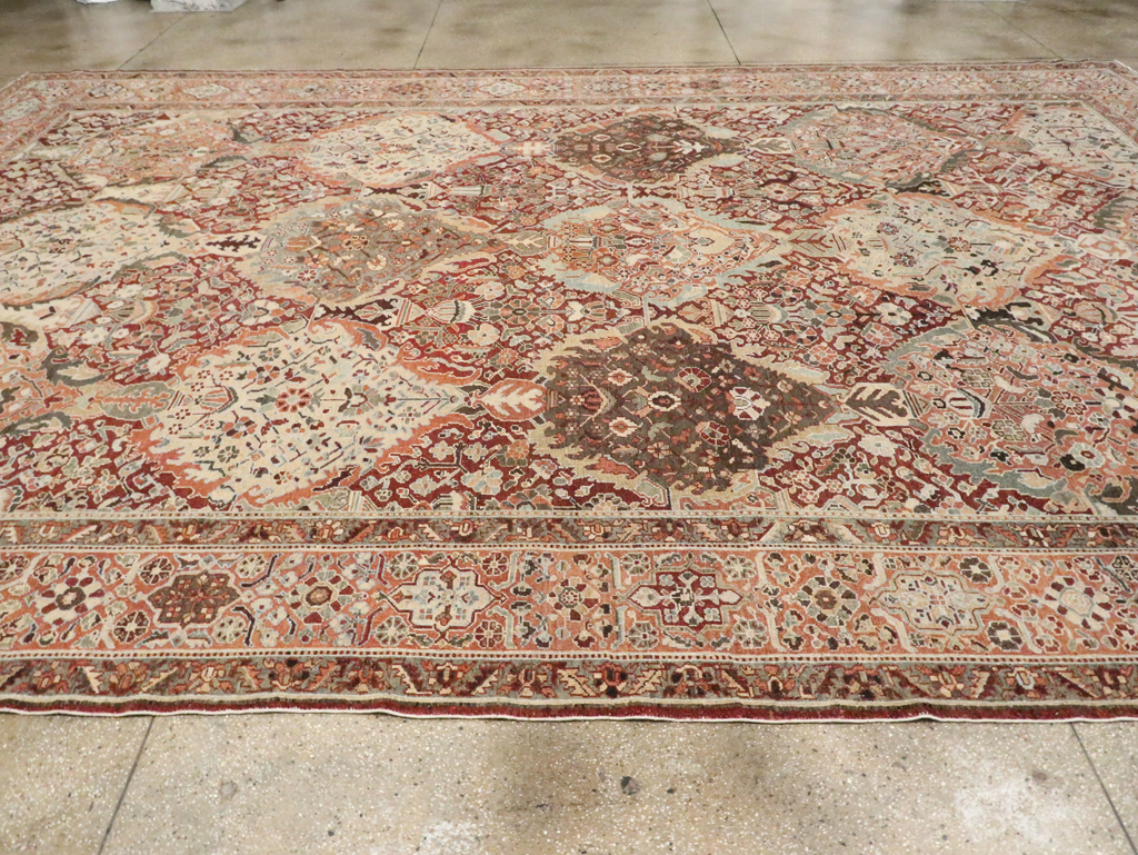 Antique Persian Bakhtiari Oversize Carpet, No.28452 - Staging