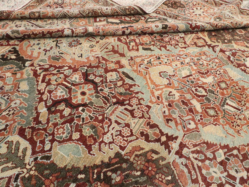 Antique Persian Bakhtiari Oversize Carpet, No.28452 - Staging