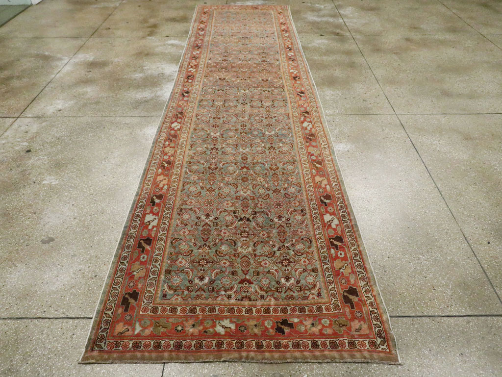 Antique Persian Bidjar Wide Gallery Runner, No.28455 - Staging