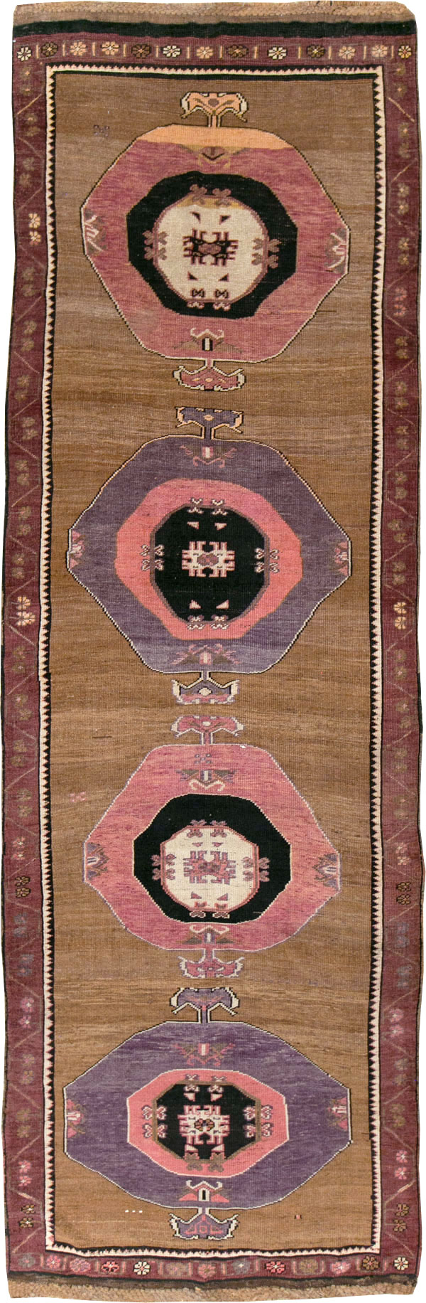 Vintage Turkish Anatolian Long Gallery Carpet, No.28458 - Staging