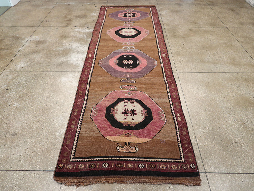 Vintage Turkish Anatolian Long Gallery Carpet, No.28458 - Staging