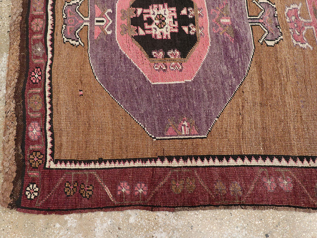 Vintage Turkish Anatolian Long Gallery Carpet, No.28458 - Staging