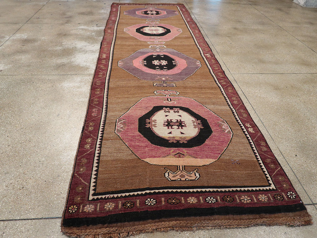 Vintage Turkish Anatolian Long Gallery Carpet, No.28458 - Staging