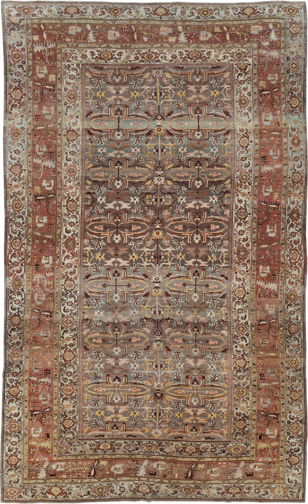 Antique Persian Bidjar Large Room Size Carpet, No.28462 - Staging