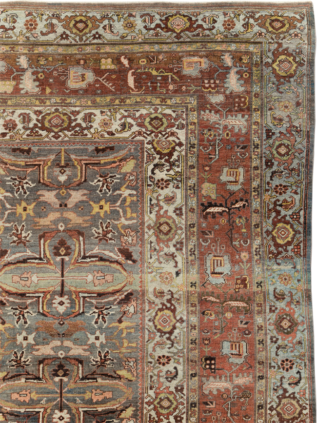 Antique Persian Bidjar Large Room Size Carpet, No.28462 - Staging