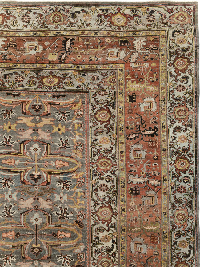 Antique Persian Bidjar Large Room Size Carpet, No.28462 - Staging