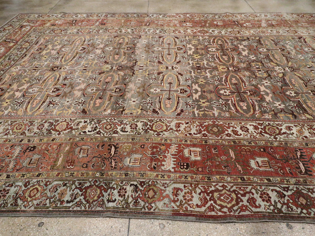 Antique Persian Bidjar Large Room Size Carpet, No.28462 - Staging