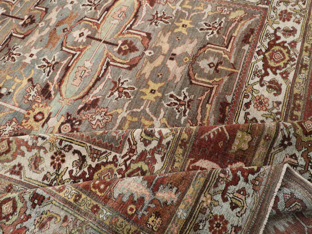 Antique Persian Bidjar Large Room Size Carpet, No.28462 - Staging