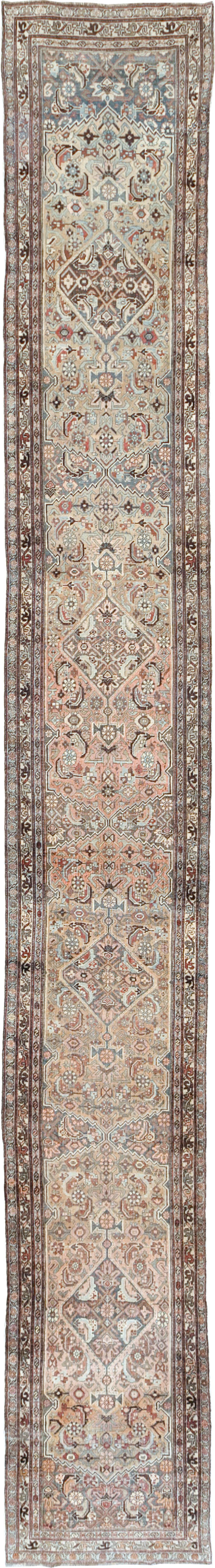 Antique Persian Bidjar Long Runner, No.28463 - Staging
