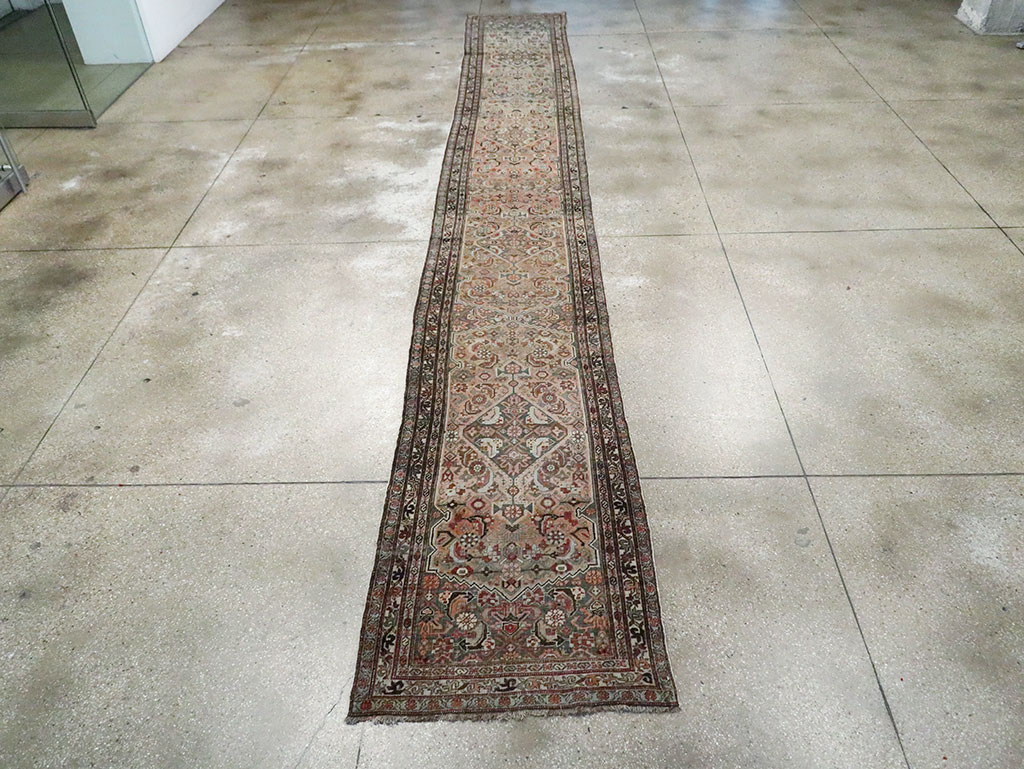 Antique Persian Bidjar Long Runner, No.28463 - Staging