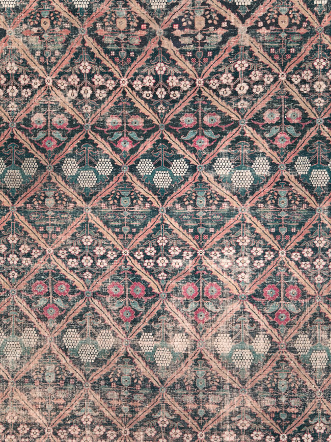 19th Century Antique Persian Joshegan Pictorial Large Carpet, No.28464 - Staging