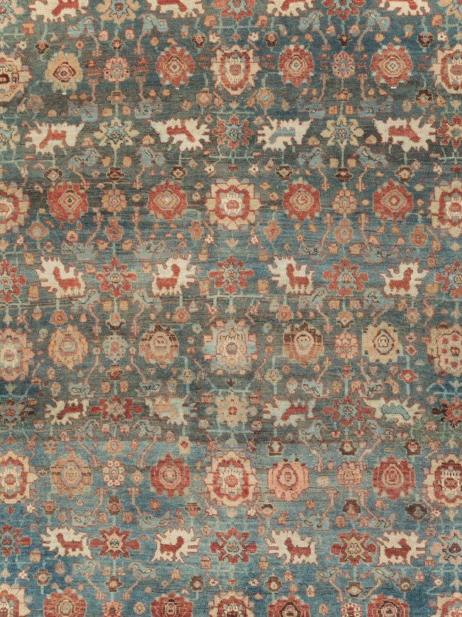 Antique Persian Bidjar Square Room Size Carpet, No.28469 - Staging