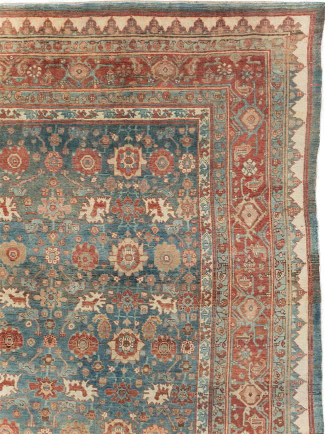 Antique Persian Bidjar Square Room Size Carpet, No.28469 - Staging