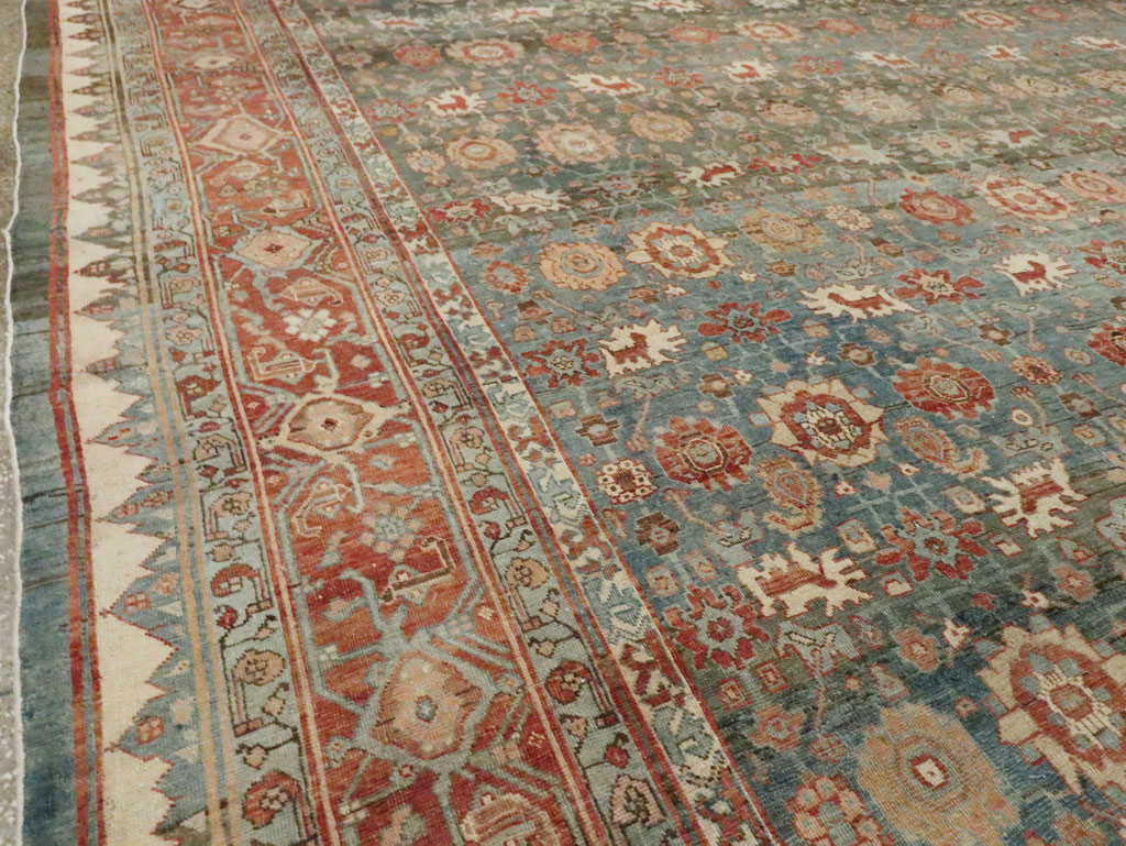 Antique Persian Bidjar Square Room Size Carpet, No.28469 - Staging