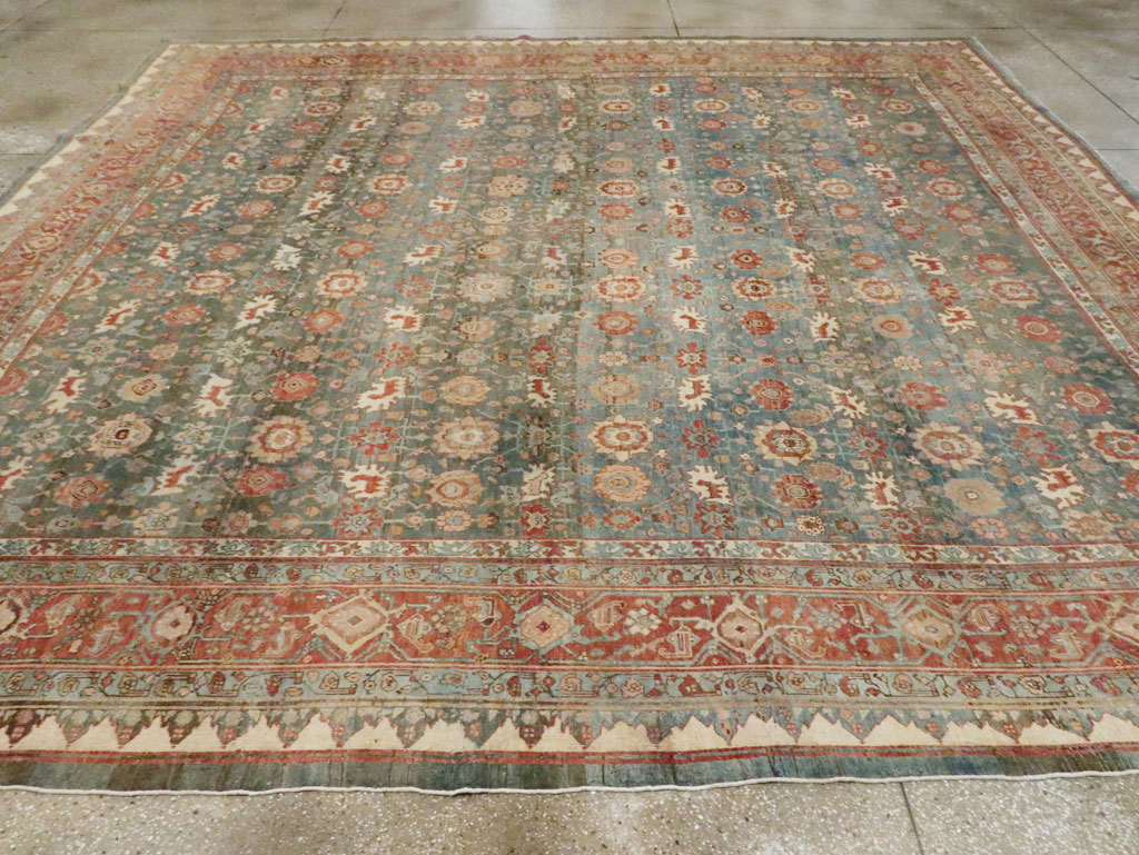 Antique Persian Bidjar Square Room Size Carpet, No.28469 - Staging