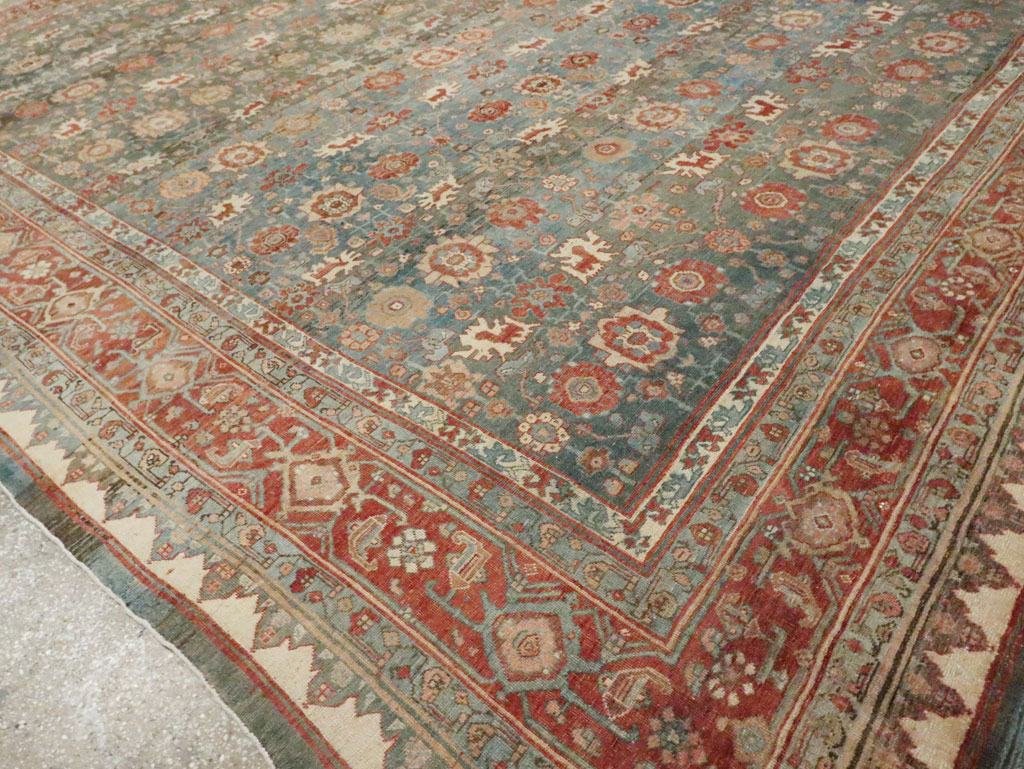 Antique Persian Bidjar Square Room Size Carpet, No.28469 - Staging