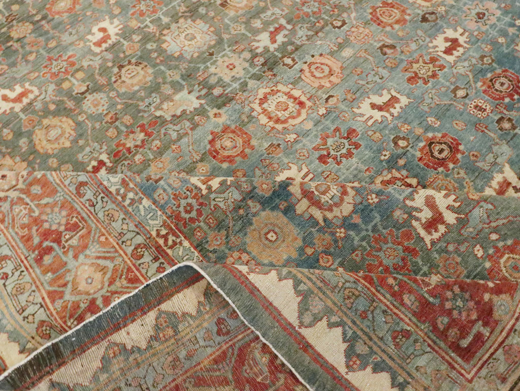 Antique Persian Bidjar Square Room Size Carpet, No.28469 - Staging