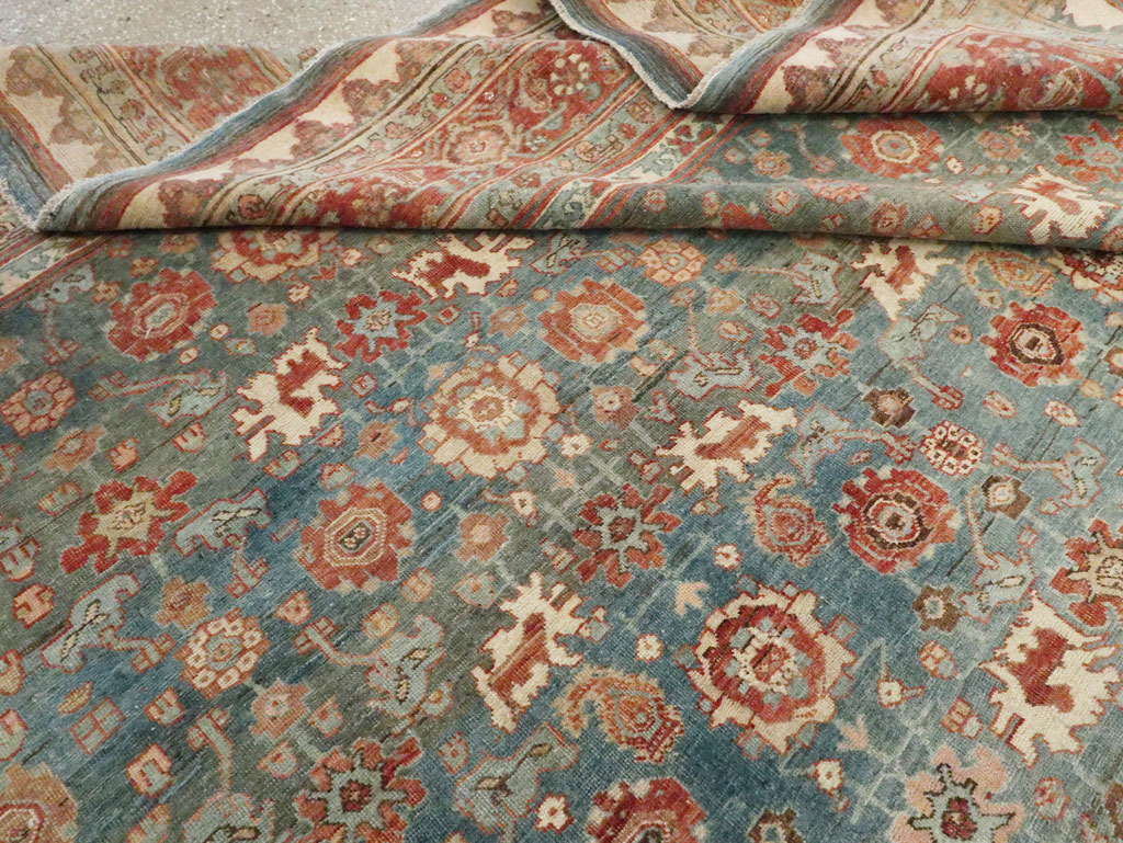 Antique Persian Bidjar Square Room Size Carpet, No.28469 - Staging