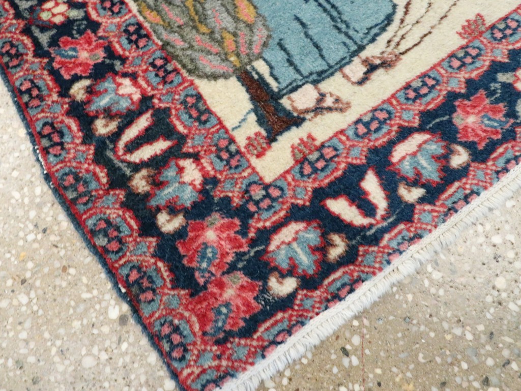 Antique Persian Tabriz Pictorial Rug, No.28475 - Staging