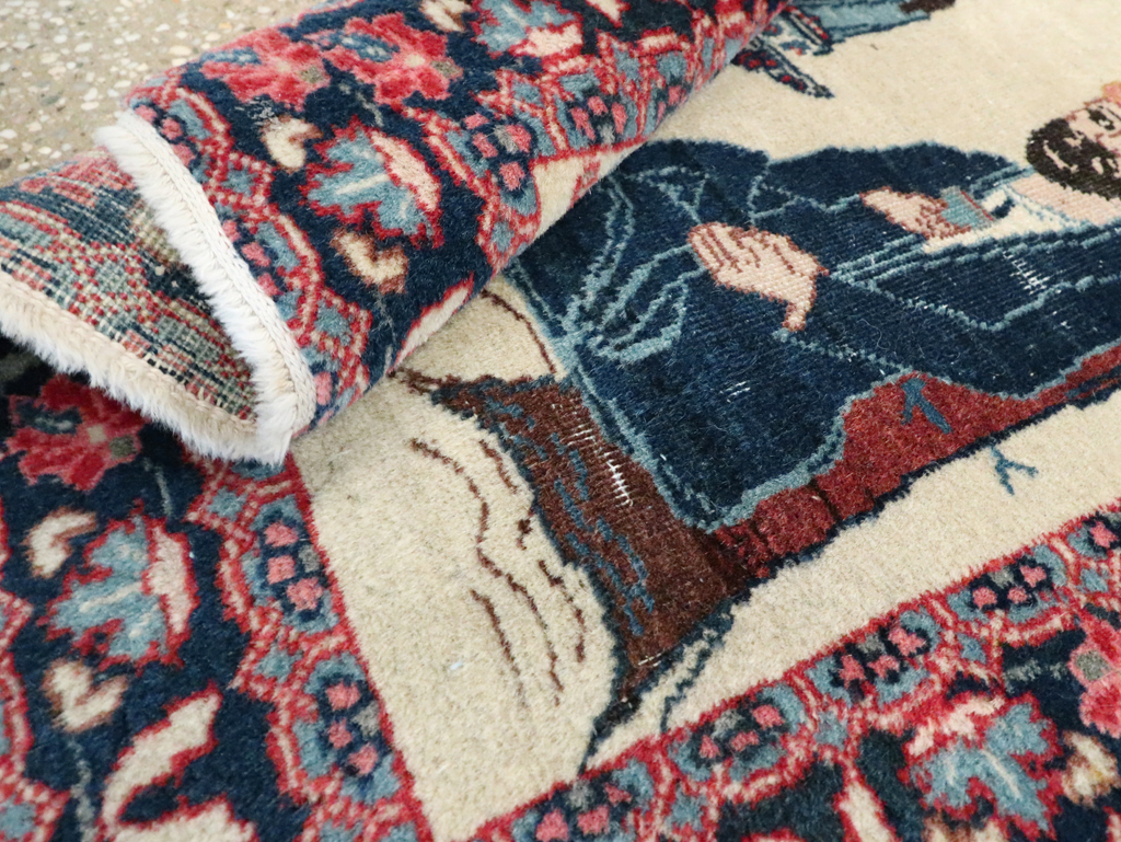 Antique Persian Tabriz Pictorial Rug, No.28475 - Staging